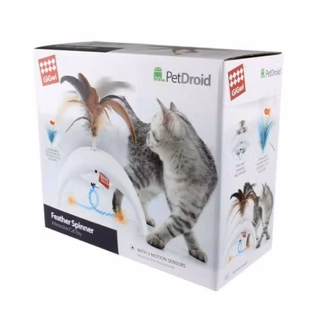 GiGwi Leksak Feather Spinn PetDroid Vit 18cm