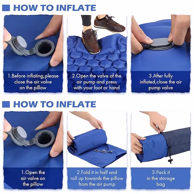 Uppblåsbart liggunderlag med pump