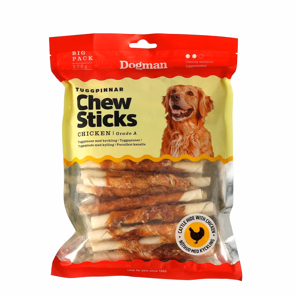 Tuggpinnar med kyckling 30p Vit S 12cm