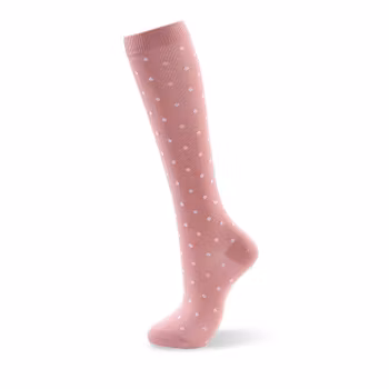 Kompressionsstrumpor Pink and White dots Nr 144
