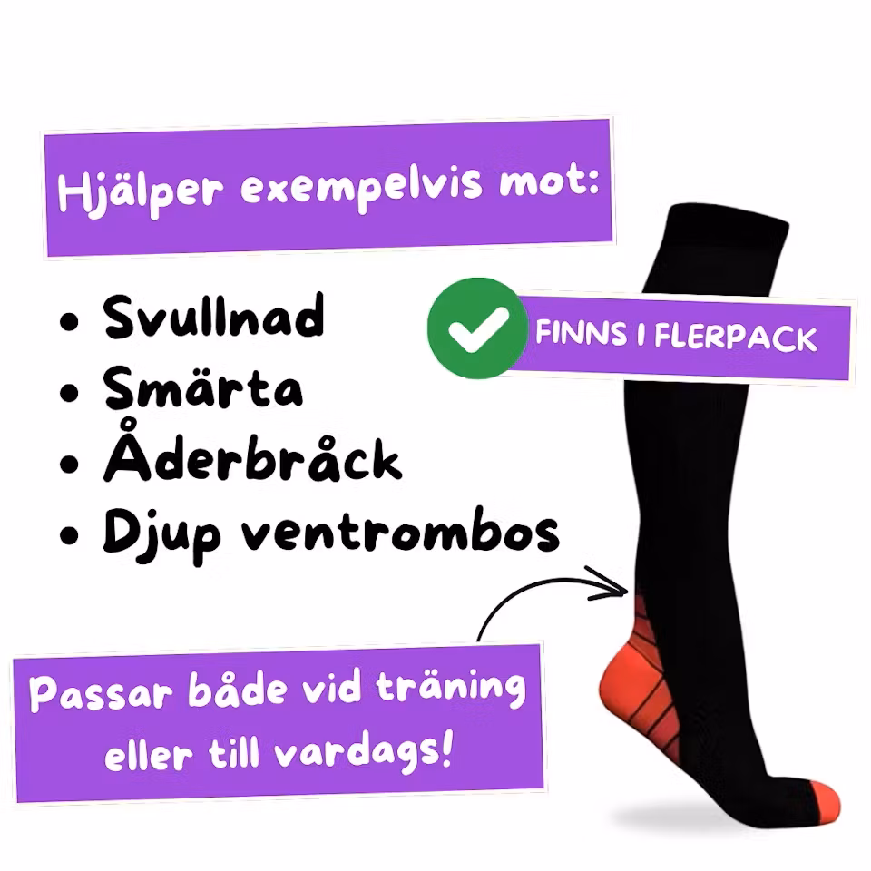 6-Pack  Kompressionsstrumpor Perfekt Fit