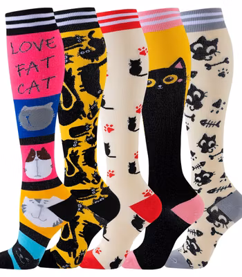 Storpack Kompressionsstrumpor Funny Cats (5-Pack)