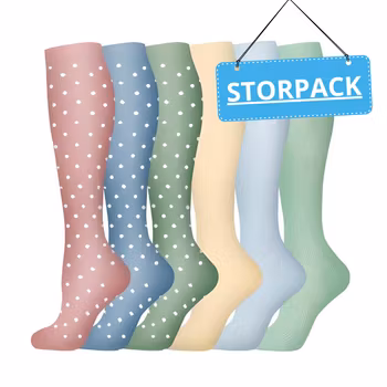 Storpack Stödstrumpor – Dots & Pastell