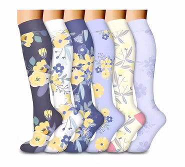 Storpack Stödstrumpor – Flower Purple