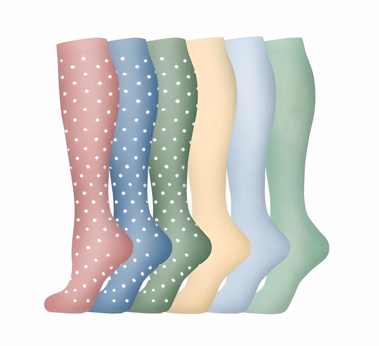 Storpack Stödstrumpor – Dots & Pastell