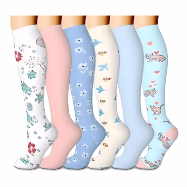 Storpack Stödstrumpor – Pastell Djur och Natur