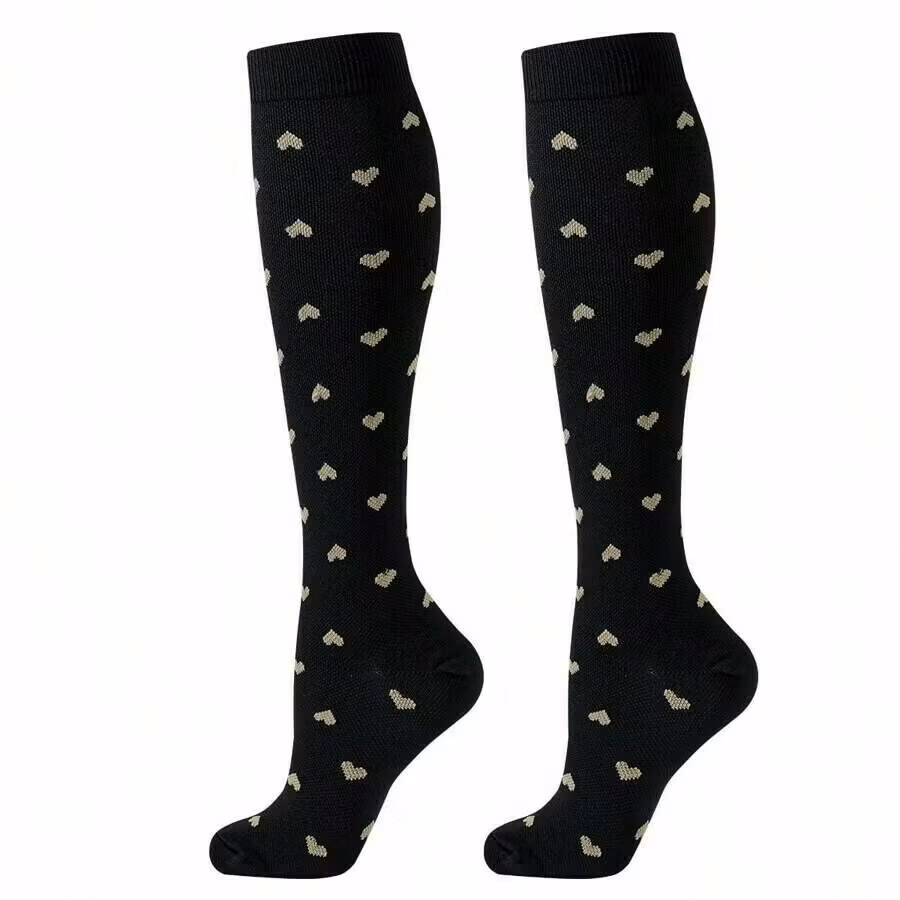 6-Pack Stödstrumpor Midnight Heart and Stripes