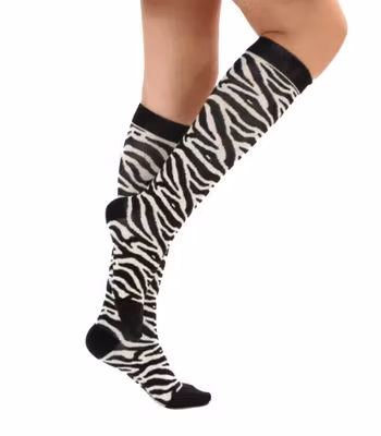 Stödstrumpor Zebra Vit Nr 129