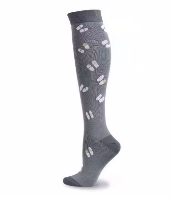 Stödstrumpa Grey with dots Nr 97