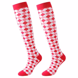 Stödstrumpa Red and Pink Squares Nr 93