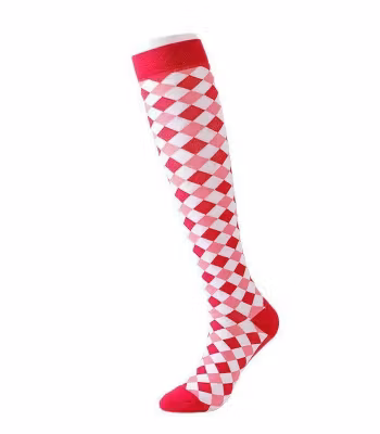 Stödstrumpa Red and Pink Squares Nr 93