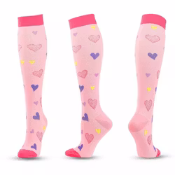 Stödstrumpa Pink With Hearts Nr 84