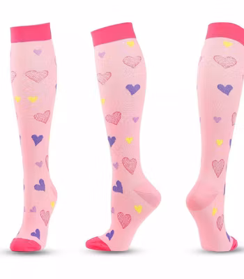 Stödstrumpa Pink With Hearts Nr 84
