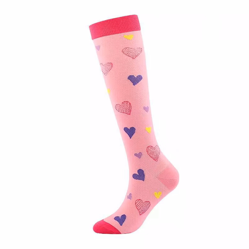 Stödstrumpa Pink With Hearts Nr 84