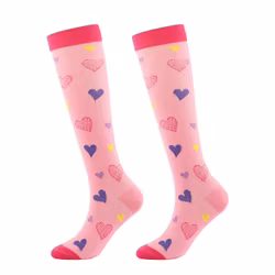 Stödstrumpa Pink With Hearts Nr 84