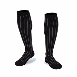 Stödstrumpor Black With White Stripes Nr 50