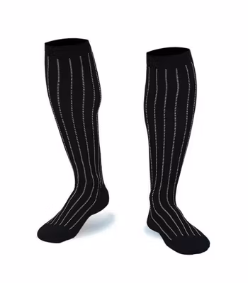 Stödstrumpor Black With White Stripes Nr 50