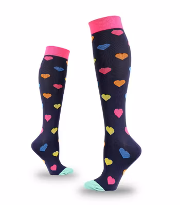 Stödstrumpor Mixed Hearts Nr 39