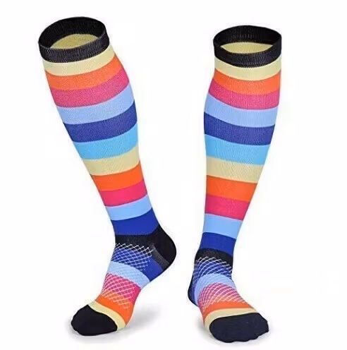 Kompressionsstrumpor Stripes Rainbow Nr 29