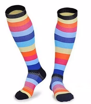 Kompressionsstrumpor Stripes Rainbow Nr 29