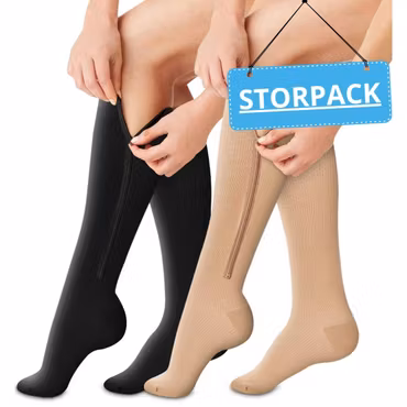 Storpack – Stödstrumpor med tå och dragkedja