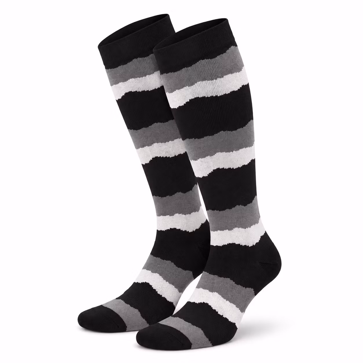 Kompressionsstrumpor Grey Black - Wide Stripe Nr 142
