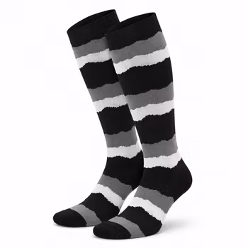 Kompressionsstrumpor Grey Black - Wide Stripe Nr 142