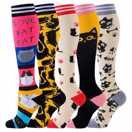 Kompressionsstrumpor Funny Cats 5-Pack