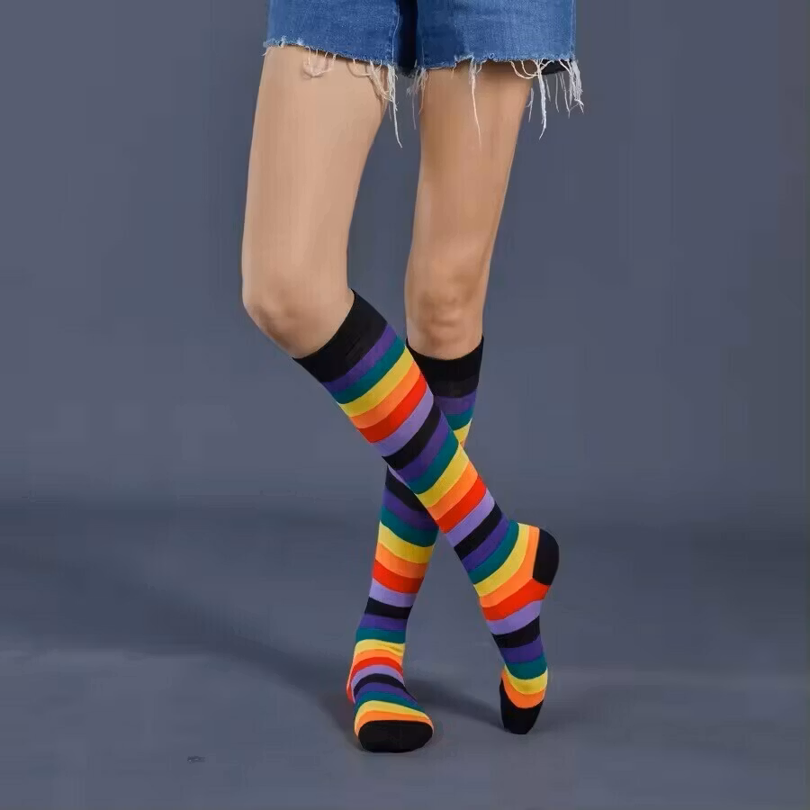 Lång Strumpa Rainbow Serie - Stripe