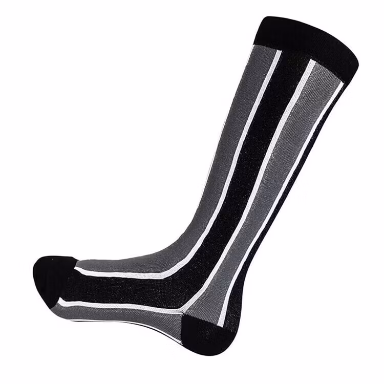 Stödstrumpa Black and grey stripes Nr 99