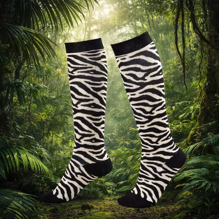 Stödstrumpor Zebra Vit Nr 129