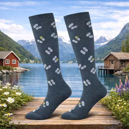 Stödstrumpa Grey with dots Nr 97