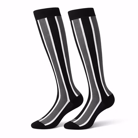 Stödstrumpa Black and grey stripes Nr 99