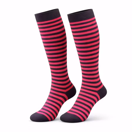 Stödstrumpor Purple with black stripes Nr 145