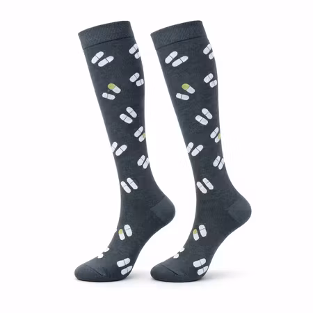 Stödstrumpa Grey with dots Nr 97