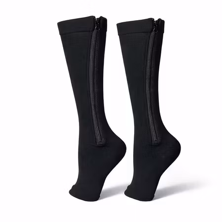 Stödstrumpor utan tå med dragkedja