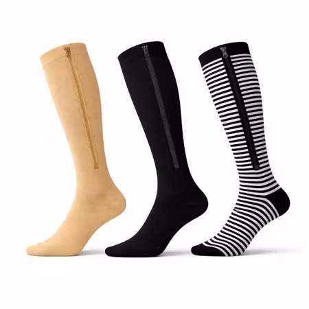 Storpack - Stödstrumpor med tå och dragkedja