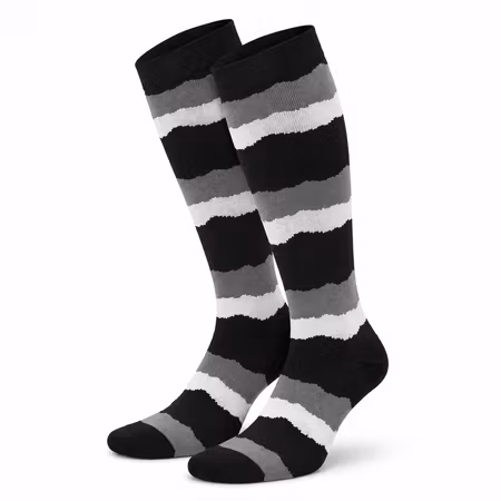 Stödstrumpor Grey Black - Wide Stripe Nr 142