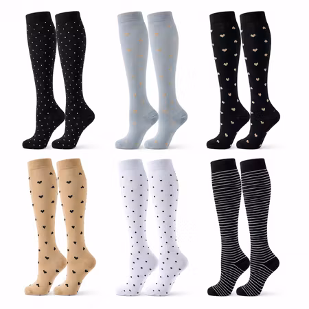 Storpack Stödstrumpor – Midnight Heart and Stripes