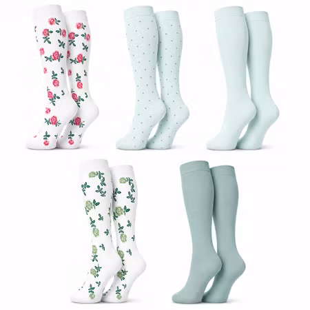 Storpack Stödstrumpor – Flower and Dots