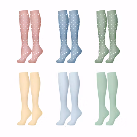 Storpack Stödstrumpor – Dots & Pastell