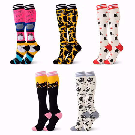 Storpack Stödstrumpor Funny Cats (5-Pack)