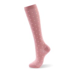 Kompressionsstrumpor Pink and White dots Nr 144