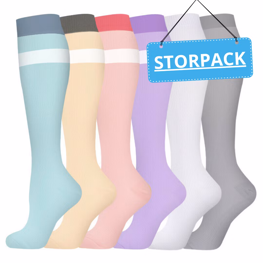 Storpack Stödstrumpor – Pastell & Stripes Lyx
