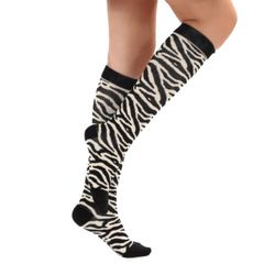 Stödstrumpor Zebra Vit Nr 129