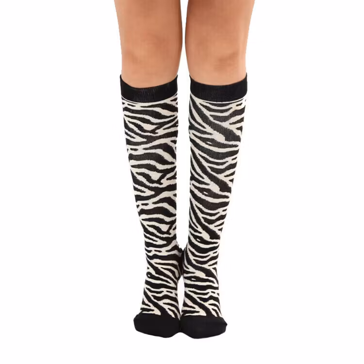 Stödstrumpor Zebra Vit Nr 129