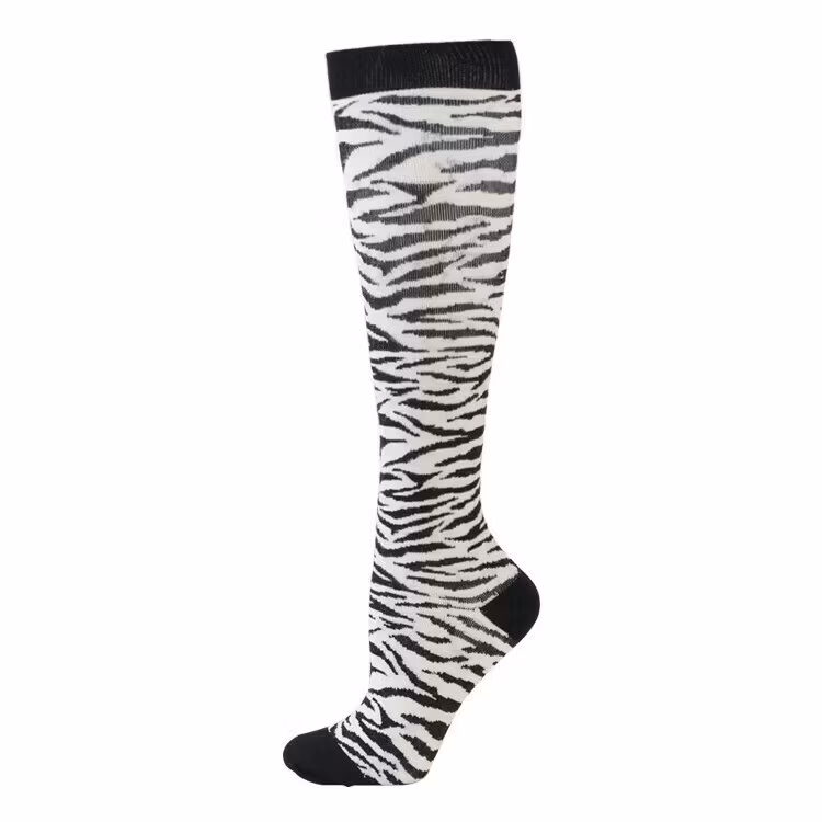 Stödstrumpor Zebra Vit Nr 129