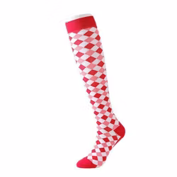 Stödstrumpa Red and Pink Squares Nr 93