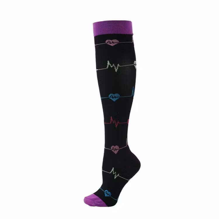 Stödstrumpor Black heartbeat Nr 36