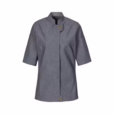 Marinblå kockrock i denim med kort ärm för dam | Exner